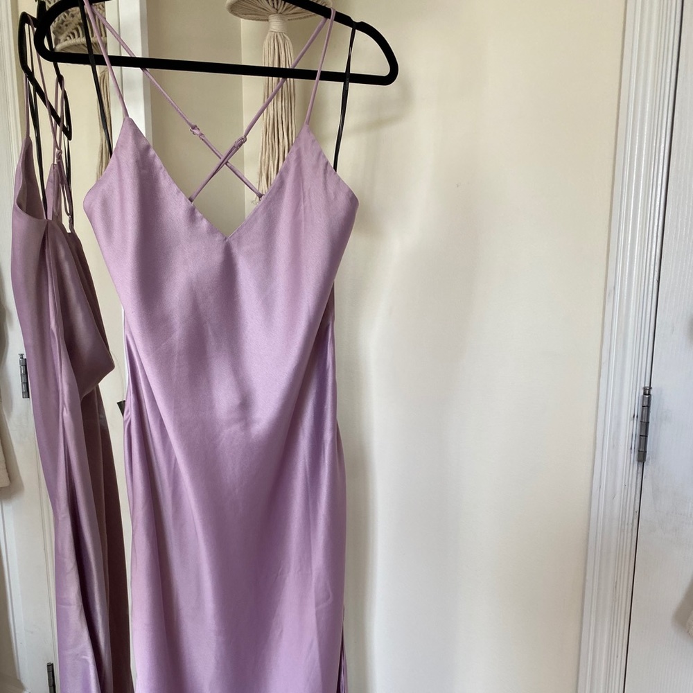 Purple satin dress